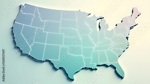 United States map states cities isolated on a transparent background