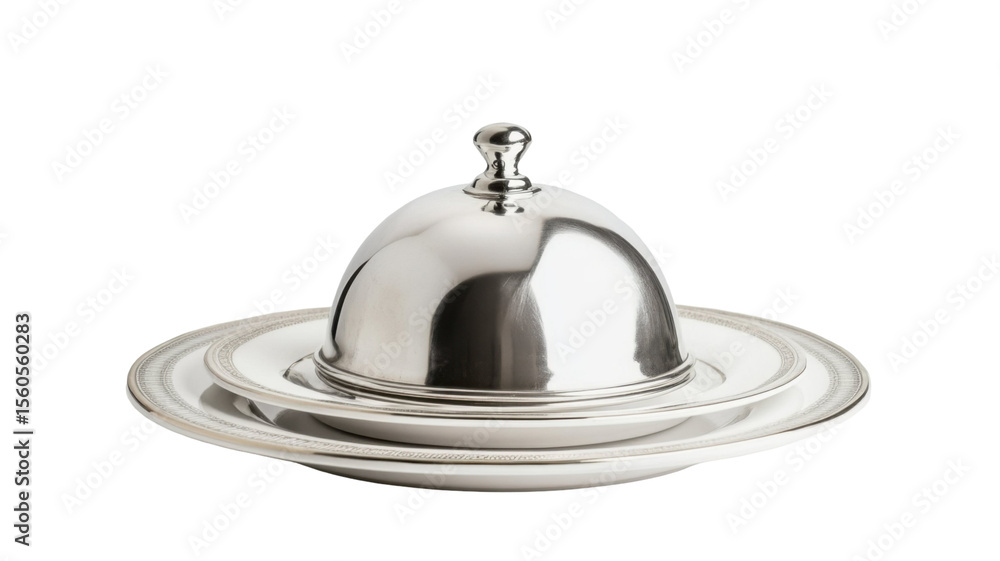 Fototapeta premium Shiny silver bell object isolated on white background