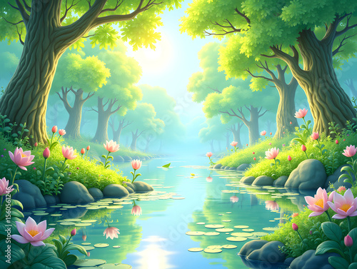 Plant leaves Green nature pattern Abstract leaves wallpaper illustration background