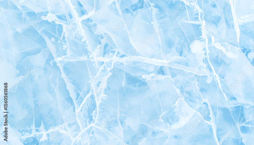 Obraz premium Detailed texture of frosted ice with delicate cracks and crystal formations. Captures the cool, intricate beauty of a frozen surface.