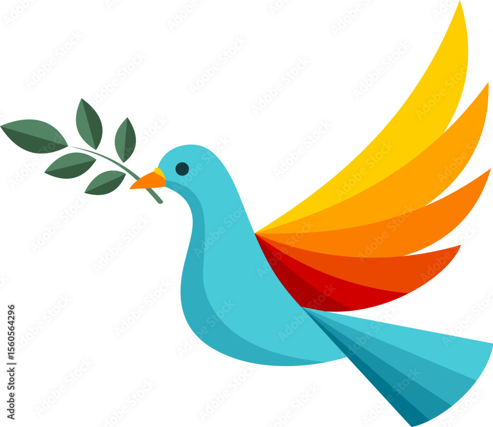 Obraz premium 平和の象徴の鳩のアイコン（Peace dove icon） 