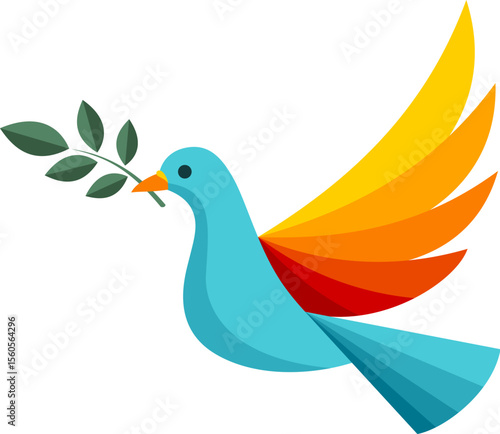 平和の象徴の鳩のアイコン（Peace dove icon）

