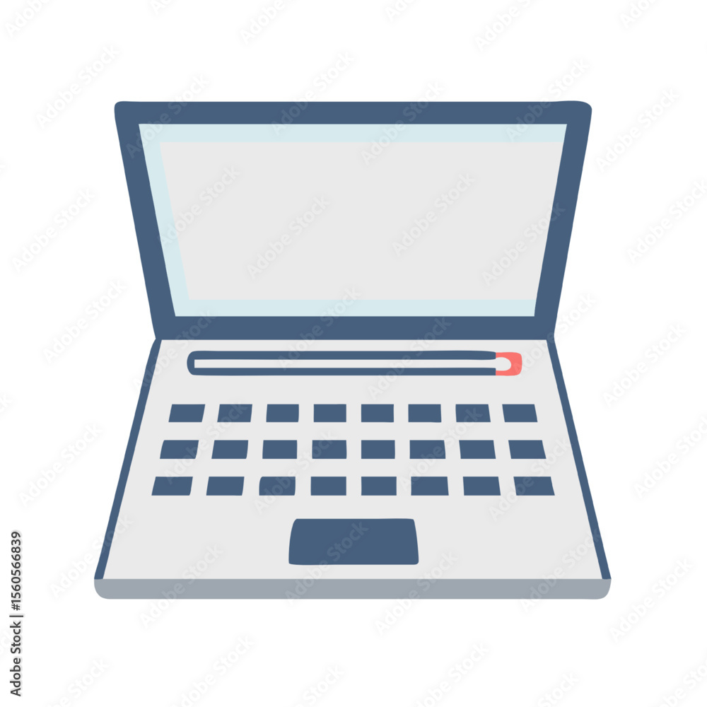 Open Laptop Icon Flat Design Keyboard Illustration Open Laptop Icon Flat Design Keyboard Illustration