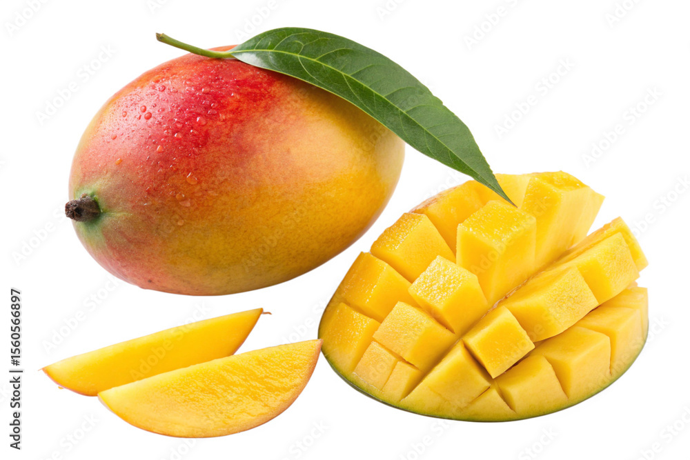 Tropical Mango Fruit Isolated on Transparent Background Tropical Mango Fruit Isolated on Transparent Background