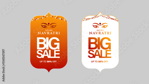 Navratri Sale vector Illustration. Navratri celebration. Banner design of big Navratri sale template.