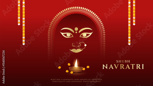Maa Durga mantra with face in Sanskrit Translation In English Happy Navratri and "Lord Shiva asked for all the blessings"
