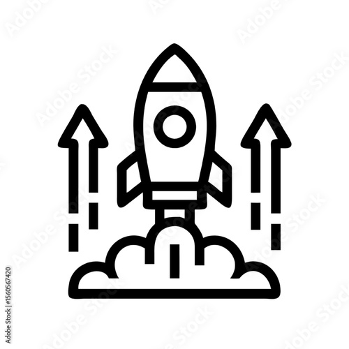 Rocket Launch Icon Startup Growth & Success