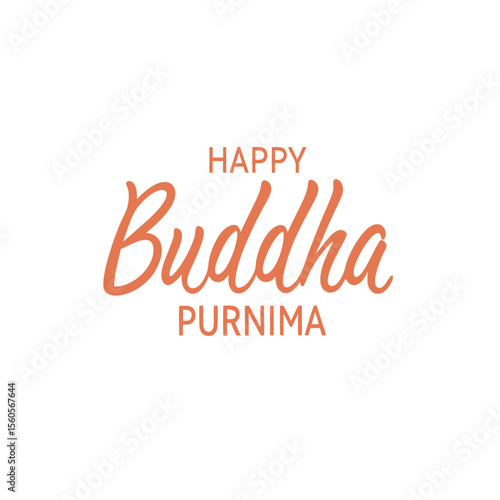 bold modern typography design happy buddha purnima