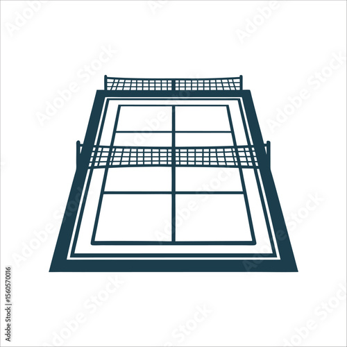 Simple Badminton Court Top View Illustration A top down view of a badminton court