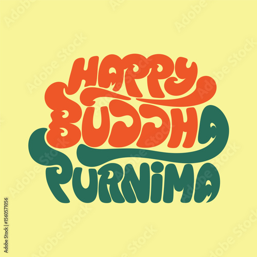 bold modern typography design happy buddha purnima
