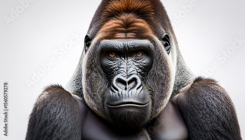 a gorilla with a white background