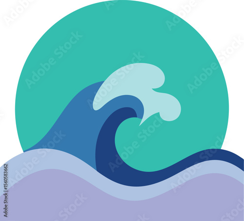 Pastel Wave Icon – Water Vector for Ocean Theme or Beach App UI