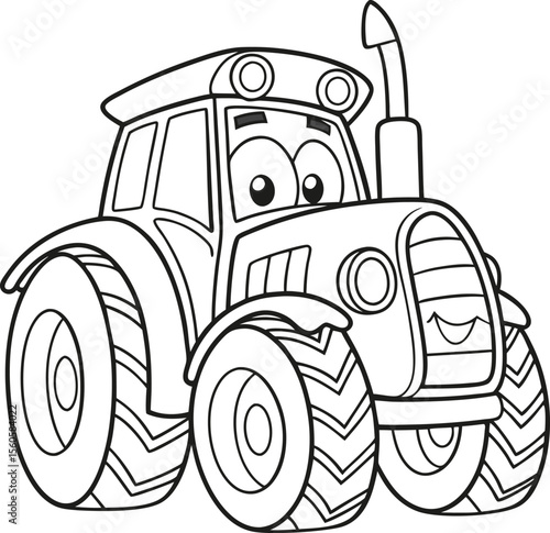 Cute Cartoon Vehicles Coloring Book Pages