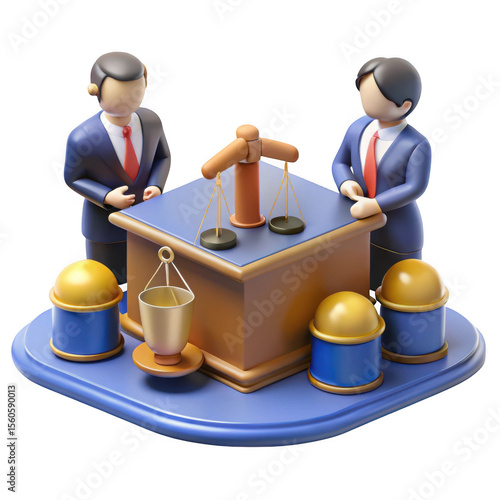 3d legal consultation isolated on transparent background