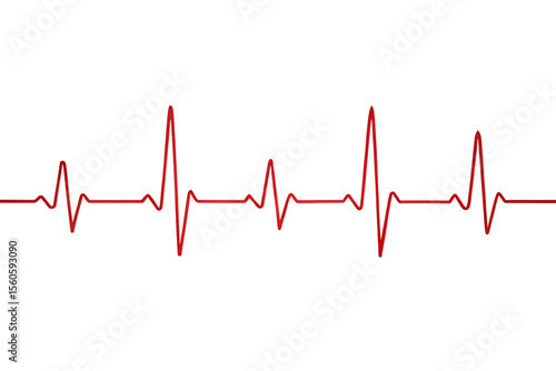 Heartbeat EKG Line Graphic Medical Illustration of Cardiac Rhythm