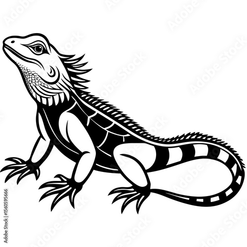 iguana on white background