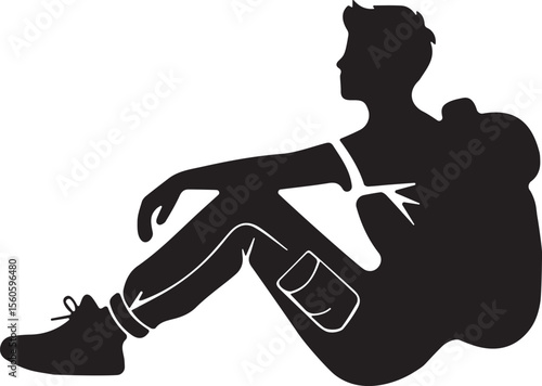 Travel Man Vector Illustration with Backpack

