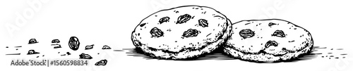 chocolate chip cookies with crumbs