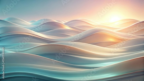 Serene Abstract Wavescape Gentle Undulations of Light and Shadow at Sunset
