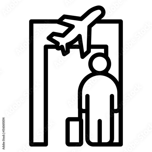 Boarding Gate Vector Line Icon Design