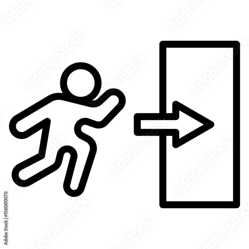 Emergency Exit Row Vector Line Icon Design