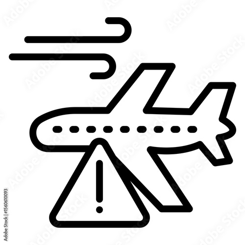 Turbulence Warning Vector Line Icon Design