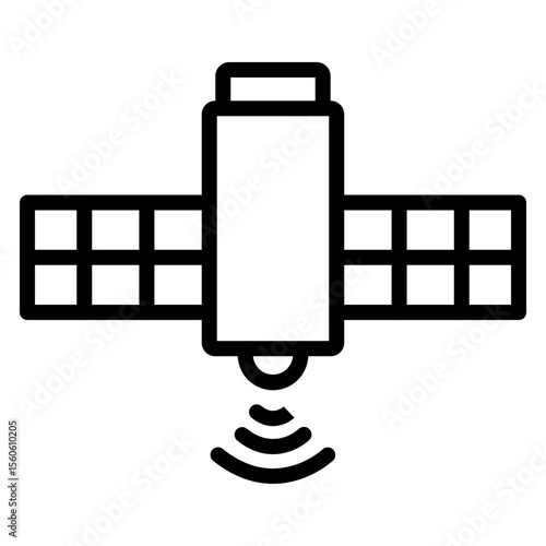 Fototapeta Naklejka Na Ścianę i Meble -  Space Station Vector Line Icon Design