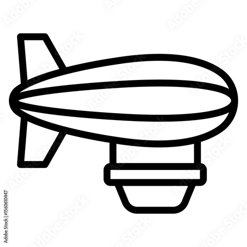 Airship Navigation Vector Line Icon Design