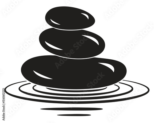 Zen spa concept with balanced black and white stones