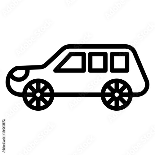 SUV Vector Line Icon Design