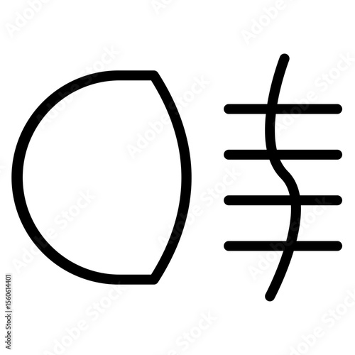 Fog Lights Vector Line Icon Design
