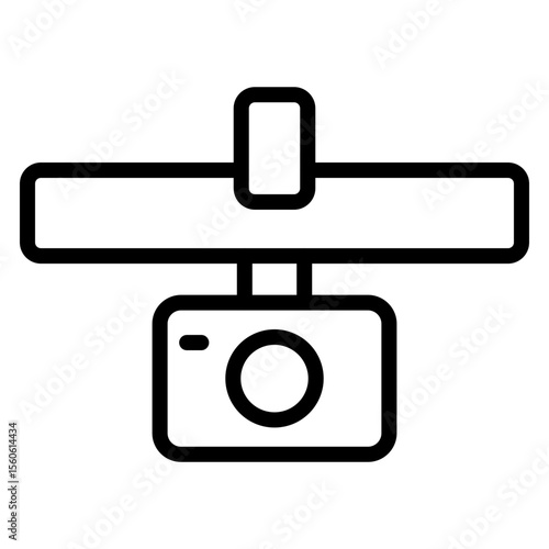 Rearview Camera Vector Line Icon Design