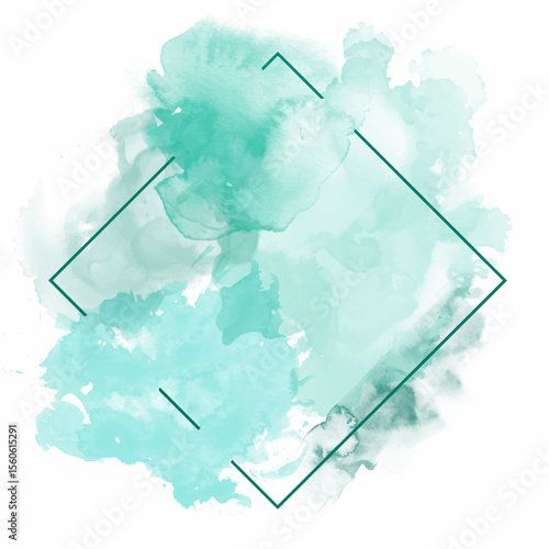 abstract hand painted watercolour background with diamond shaped frame 3009