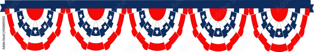 Fototapeta premium Half circle American flag, perfect for celebration, 4th of july independence