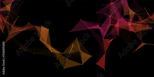 abstract banner with a low poly plexus design 0507