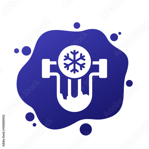 frozen pipe icon, vector pictogram