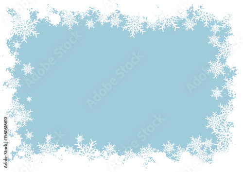 Christmas background with a grunge snowflake border 1711