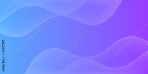 Banner background, blue and purple gradations, colorful, wavy effect stye, memphis