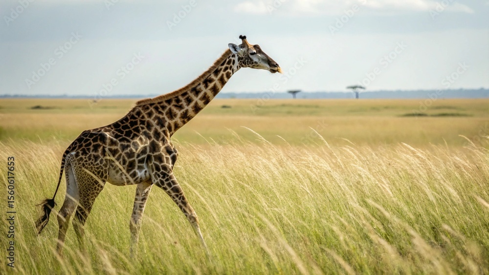 Fototapeta premium Giraffe, sharp and realistic, Photo, Natural light.
