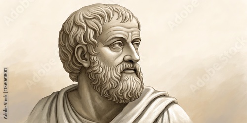Hippocrates Bust Sepia Digital Painting, Classical Sculpture, Greek Physician, , Ancient Greece, Portrait Hippocrates, Sepia Painting