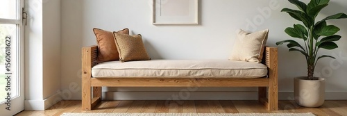 Stylish Cushioned Wall Bench Perfect Entryway or Bedroom Seating & Storage Solution for Modern Minimalist and Farmhouse Homes