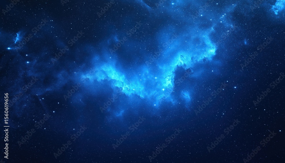 Fototapeta premium The Allure Of The Dazzling Night Sky: A Stunning Blue Blanket Of Stars Illuminating The Darkness In A Spectacular Galaxy.