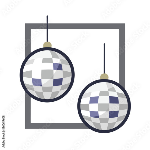 Disco Ball Mirror Mosaic Frame for Retro Design