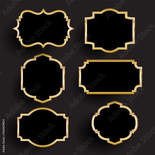 decorative gold and black frames collection 1606