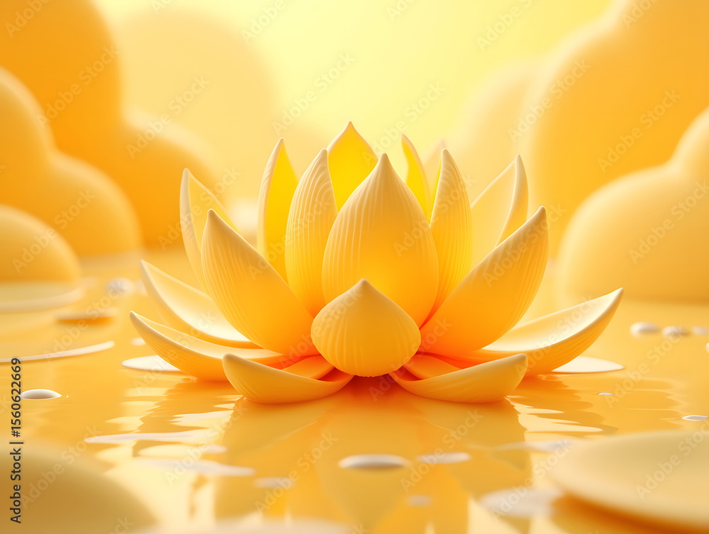 Hyper-realistic golden lotus under summer solar term Hyper-realistic golden lotus under summer solar term