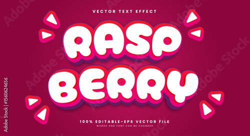 Raspberry 3d editable text effect template Suitable for Cute Style