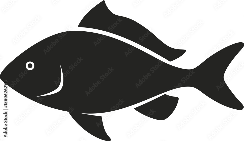 Obraz premium halibut fish silhouette icon on white background 