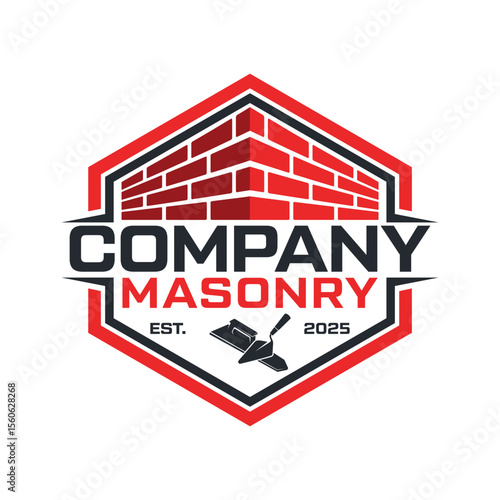 vintage construction and brick wall labels. Posters, stamps, banners and design elements vector template