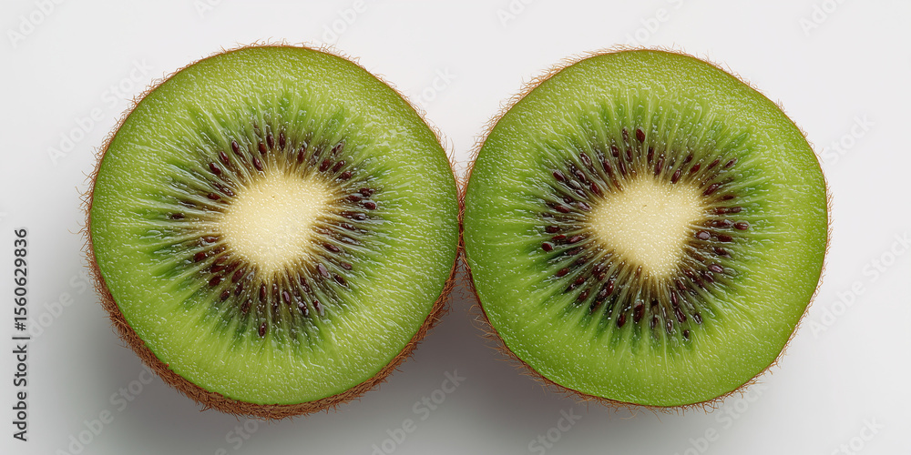 Fototapeta premium a kiwi, cutted in half. White background 