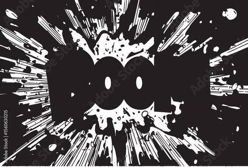 Explosive comic book BOOM action sound effect with vibrant colors and dynamic radial lines